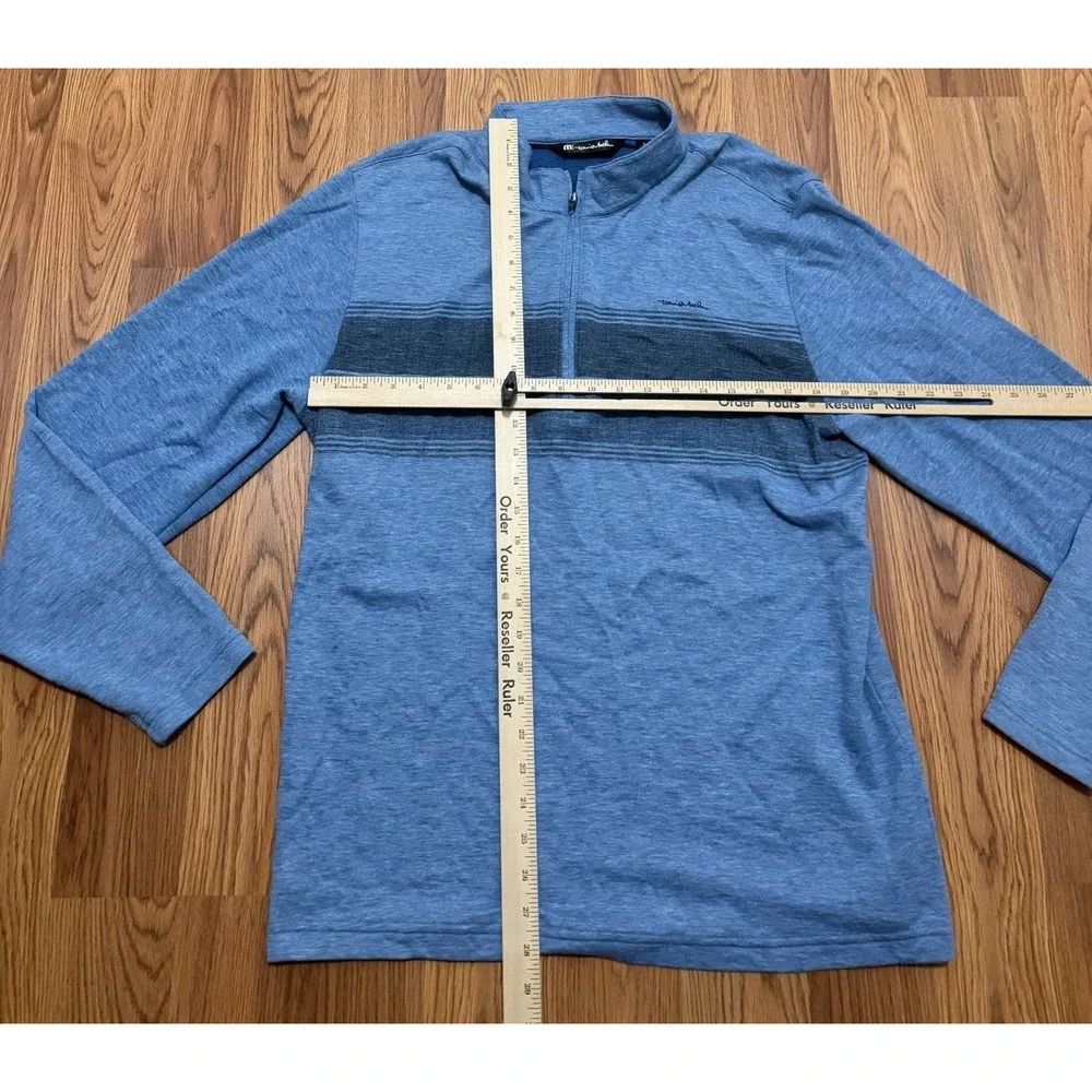 TravisMathew Quarter Zip Pullover Mens Large Bridge The Gap Blue Stripe Golf